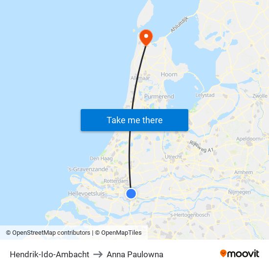 Hendrik-Ido-Ambacht to Anna Paulowna map