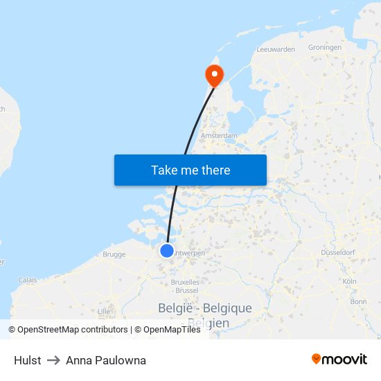 Hulst to Anna Paulowna map