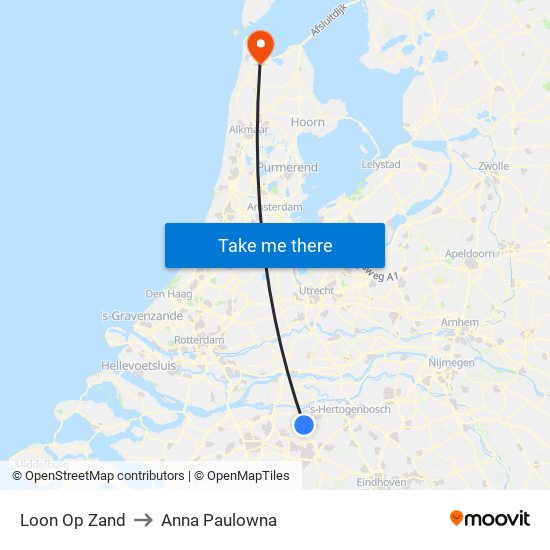 Loon Op Zand to Anna Paulowna map