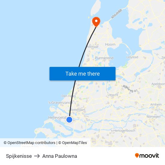 Spijkenisse to Anna Paulowna map