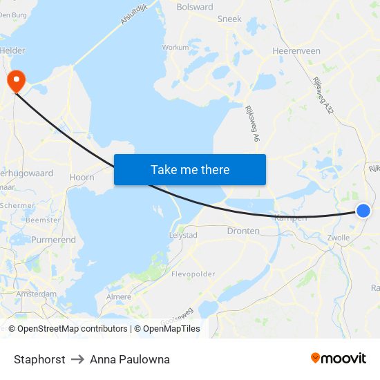 Staphorst to Anna Paulowna map