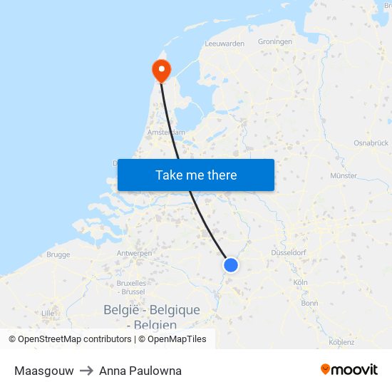 Maasgouw to Anna Paulowna map