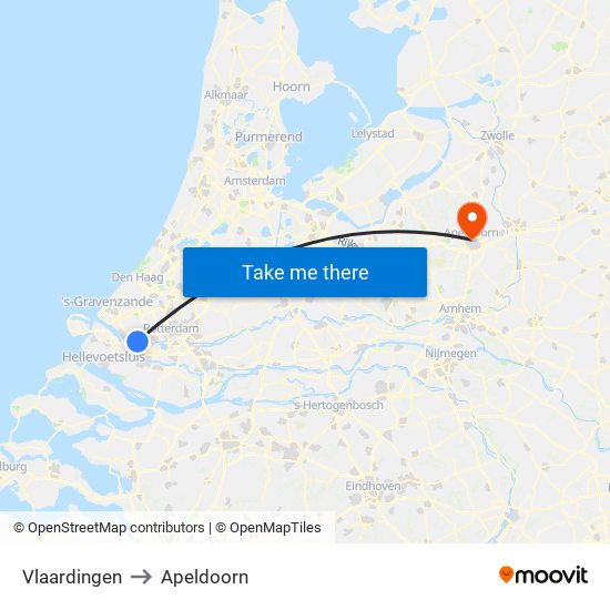 Vlaardingen to Apeldoorn map