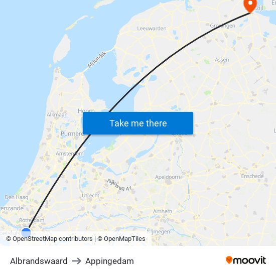 Albrandswaard to Appingedam map