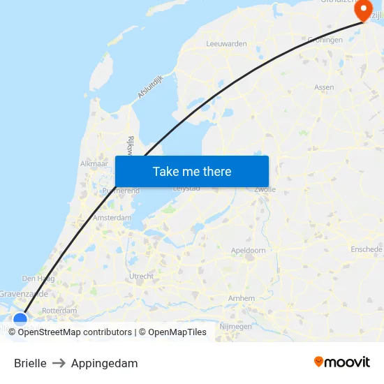 Brielle to Appingedam map