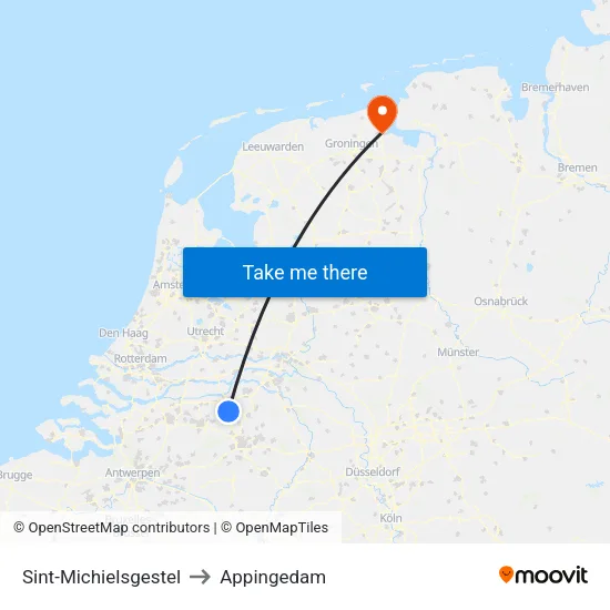 Sint-Michielsgestel to Appingedam map