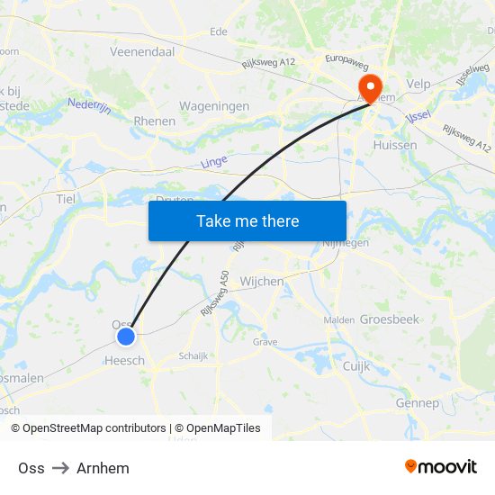 Oss to Arnhem map