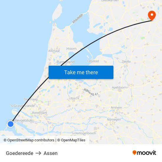 Goedereede to Assen map