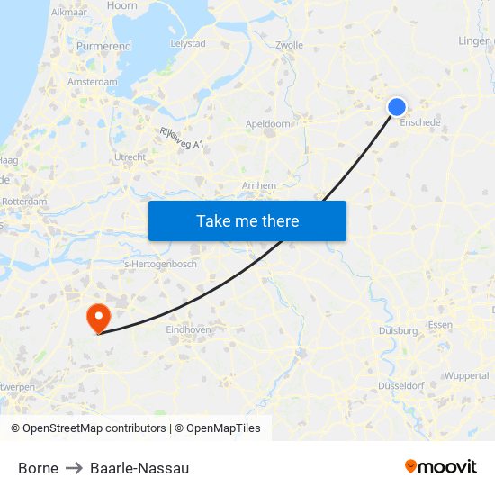 Borne to Baarle-Nassau map