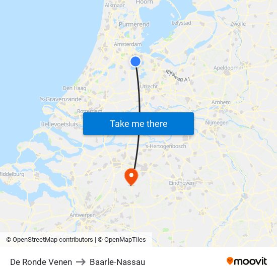 De Ronde Venen to Baarle-Nassau map