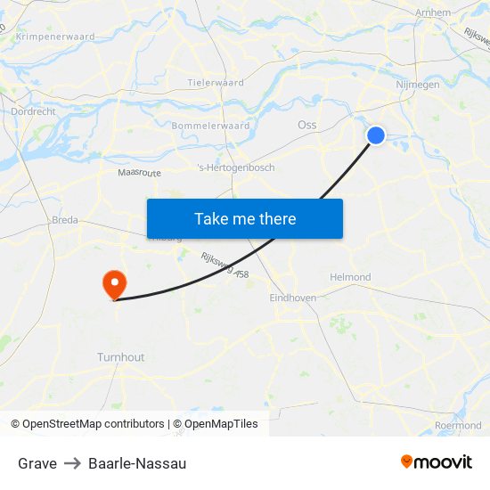 Grave to Baarle-Nassau map