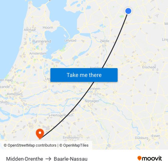 Midden-Drenthe to Baarle-Nassau map