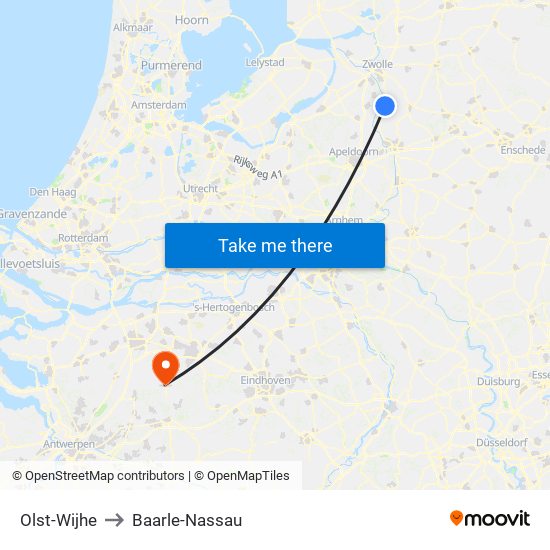 Olst-Wijhe to Baarle-Nassau map