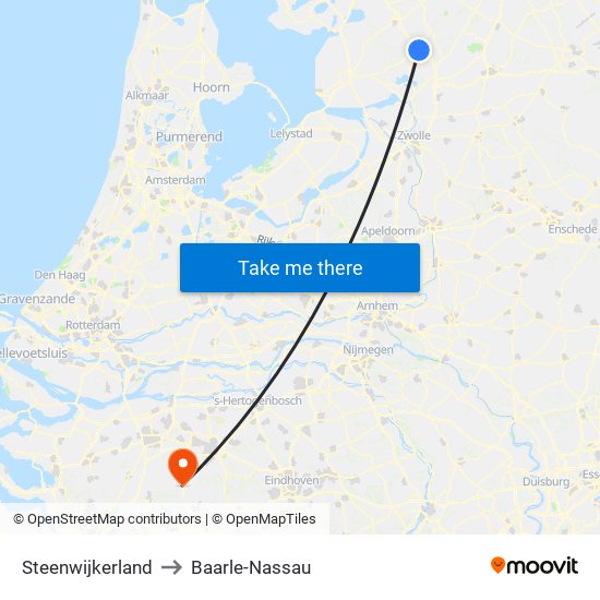 Steenwijkerland to Baarle-Nassau map