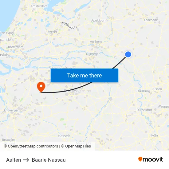 Aalten to Baarle-Nassau map