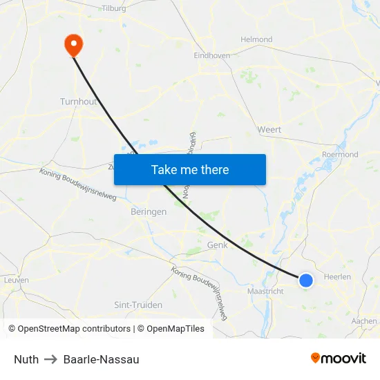 Nuth to Baarle-Nassau map