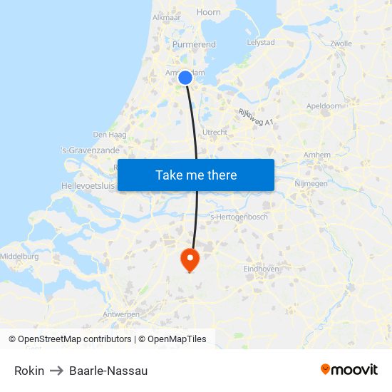 Rokin to Baarle-Nassau map