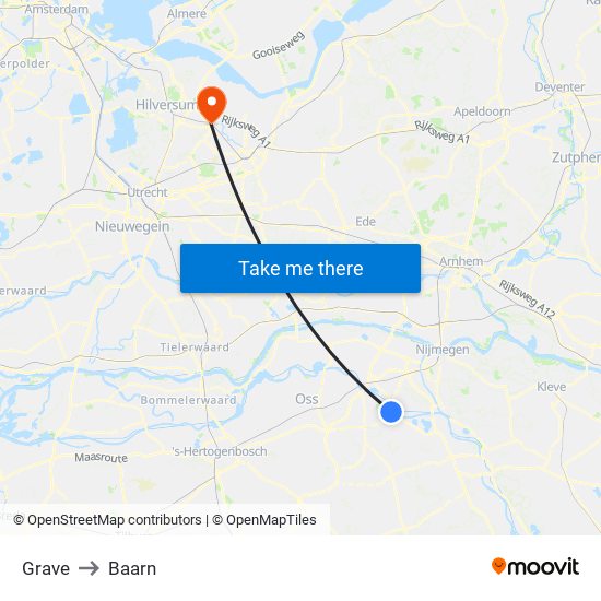 Grave to Baarn map