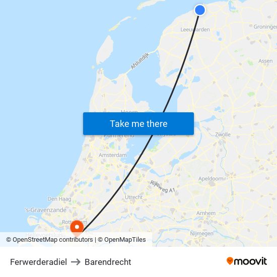 Ferwerderadiel to Barendrecht map