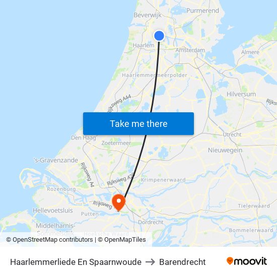 Haarlemmerliede En Spaarnwoude to Barendrecht map