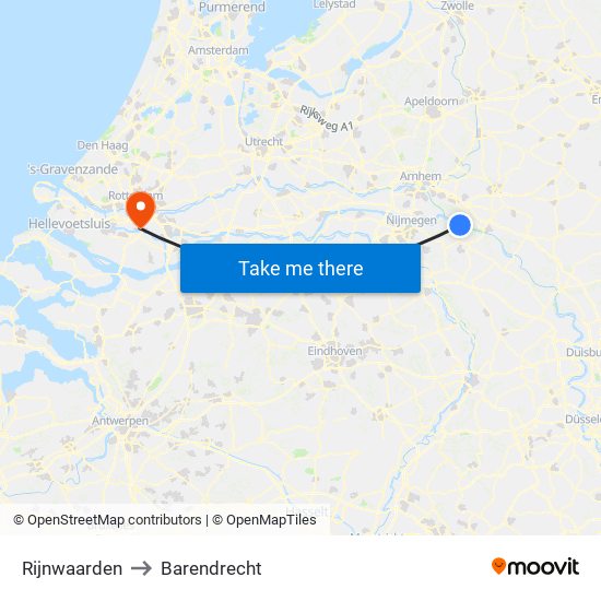 Rijnwaarden to Barendrecht map