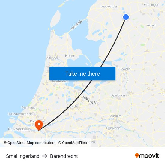 Smallingerland to Barendrecht map