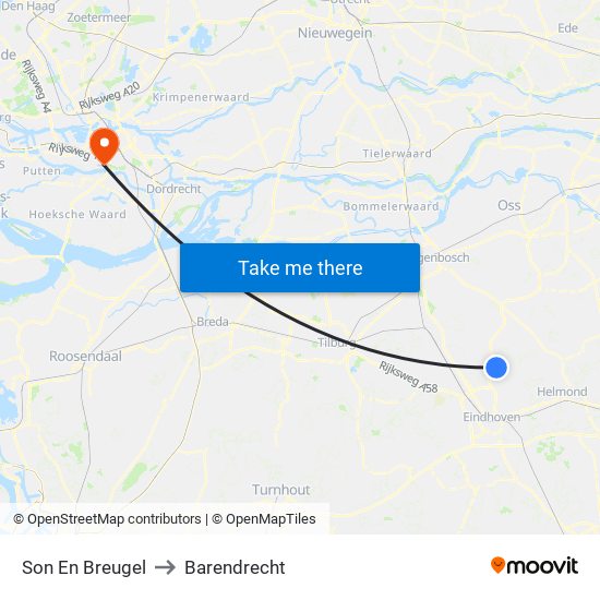 Son En Breugel to Barendrecht map