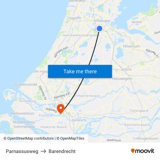 Parnassusweg to Barendrecht map