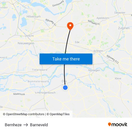 Bernheze to Barneveld map
