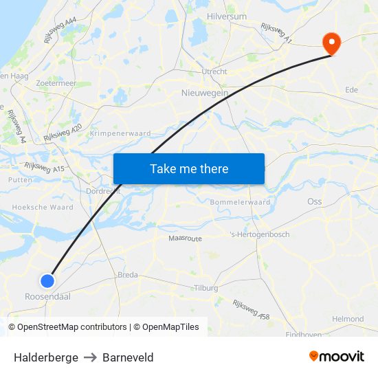 Halderberge to Barneveld map