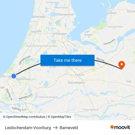 Leidschendam-Voorburg to Barneveld map