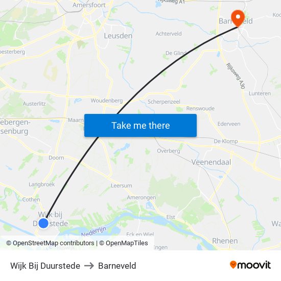 Wijk Bij Duurstede to Barneveld map