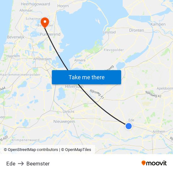 Ede to Beemster map