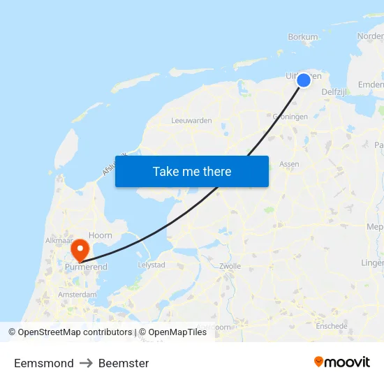 Eemsmond to Beemster map