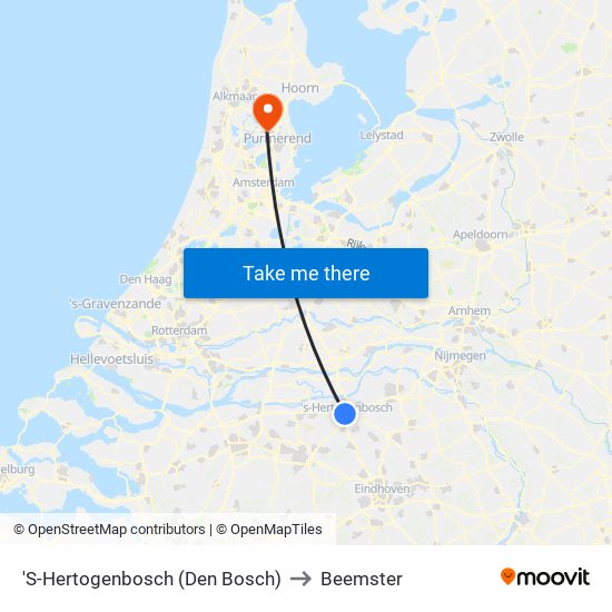 'S-Hertogenbosch (Den Bosch) to Beemster map