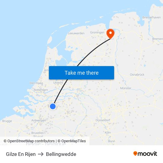 Gilze En Rijen to Bellingwedde map