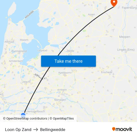 Loon Op Zand to Bellingwedde map