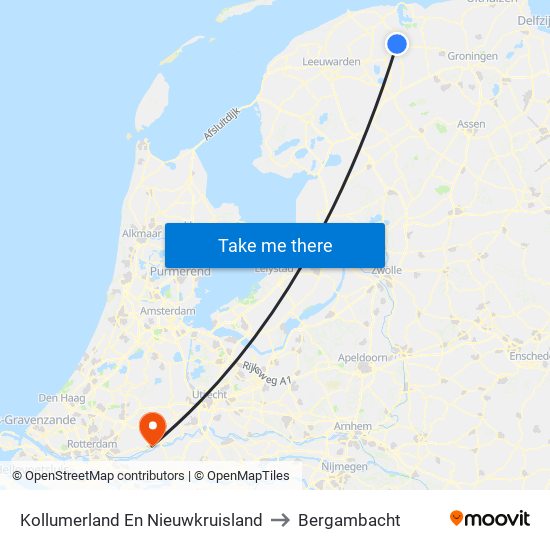 Kollumerland En Nieuwkruisland to Bergambacht map