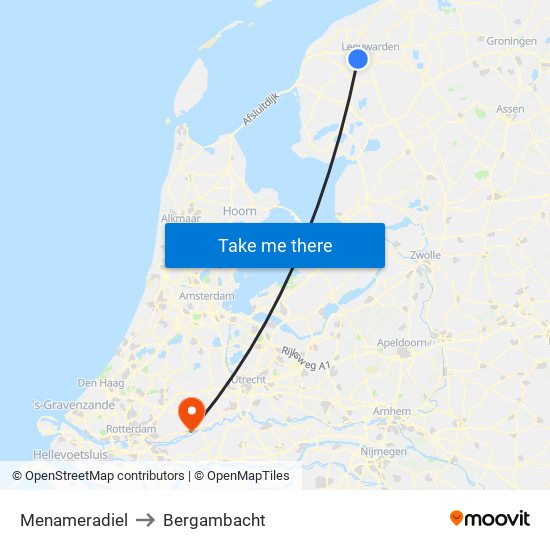 Menameradiel to Bergambacht map