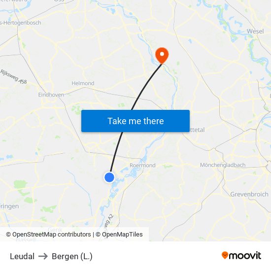 Leudal to Bergen (L.) map