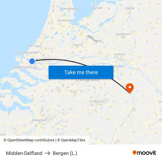 Midden-Delfland to Bergen (L.) map