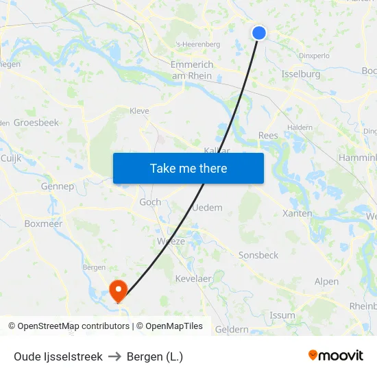 Oude Ijsselstreek to Bergen (L.) map