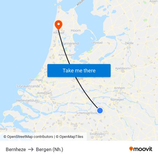 Bernheze to Bergen (Nh.) map