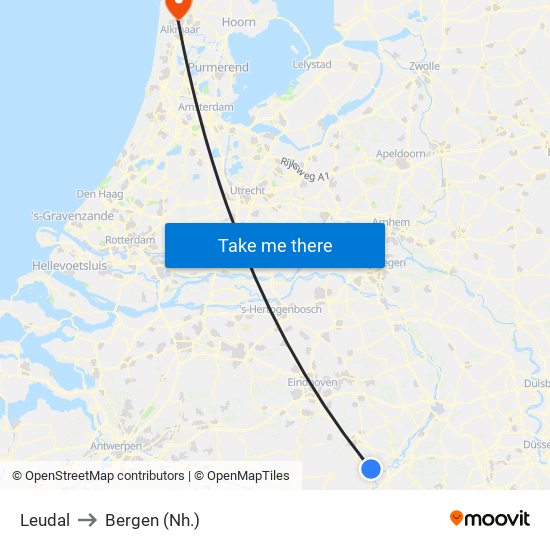 Leudal to Bergen (Nh.) map