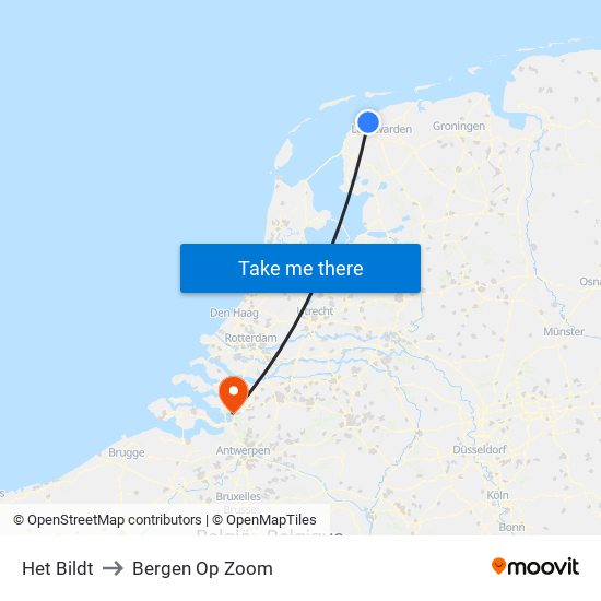 Het Bildt to Bergen Op Zoom map