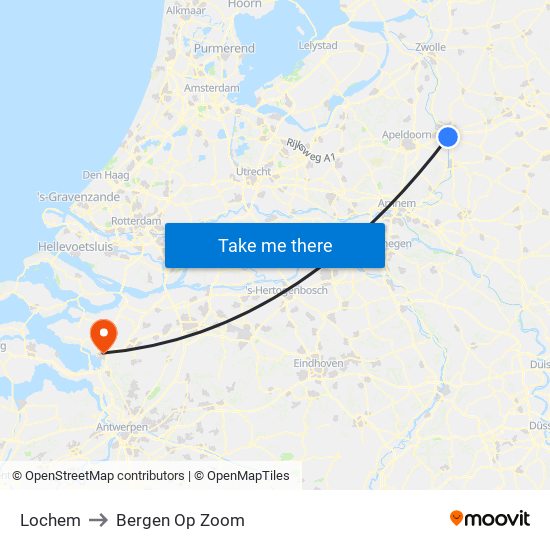 Lochem to Bergen Op Zoom map