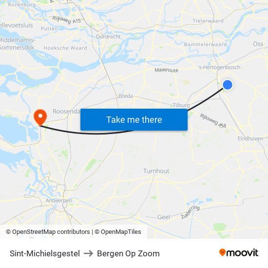 Sint-Michielsgestel to Bergen Op Zoom map