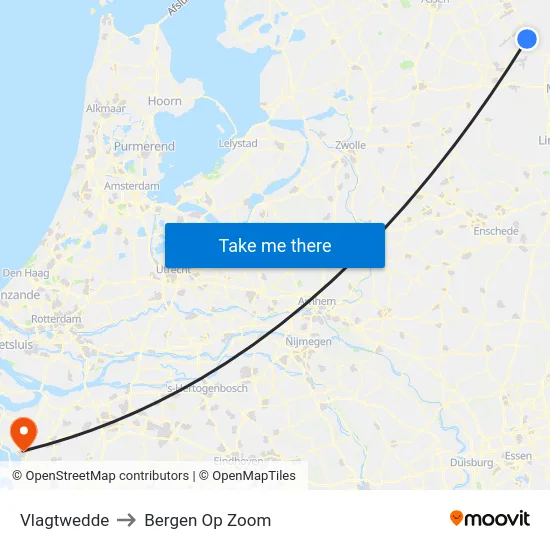 Vlagtwedde to Bergen Op Zoom map