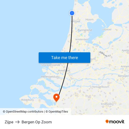 Zijpe to Bergen Op Zoom map