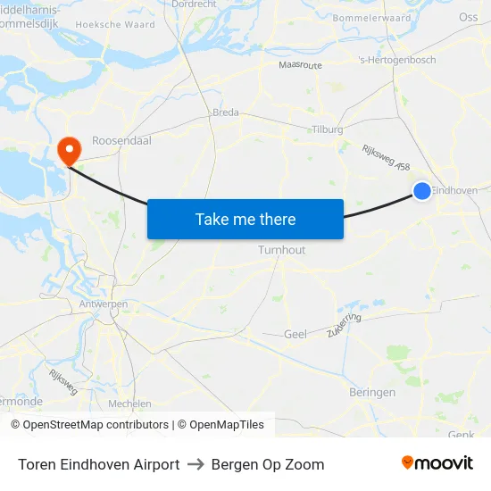 Toren Eindhoven Airport to Bergen Op Zoom map